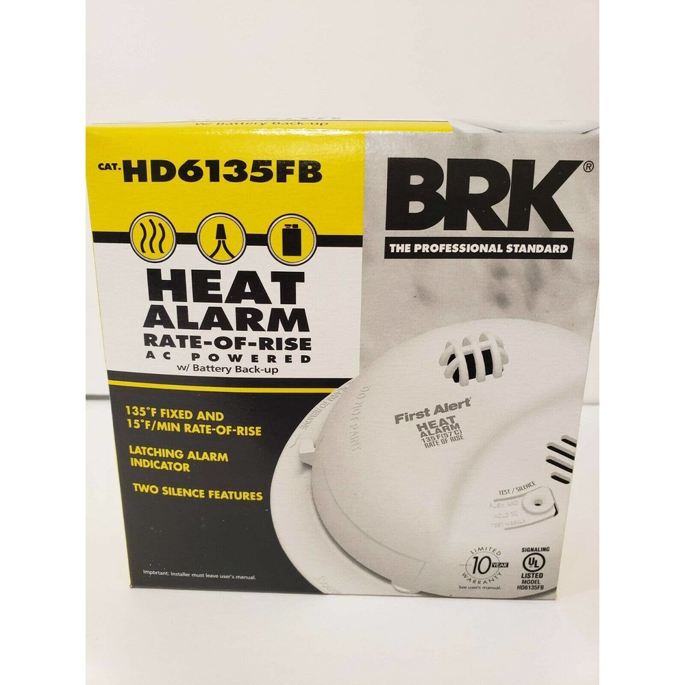 4 - Hardwired Heat Alarm with Battery Backup BRK Brand HD6135FB